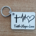 Breloc lemn, Faith, Hope, Love